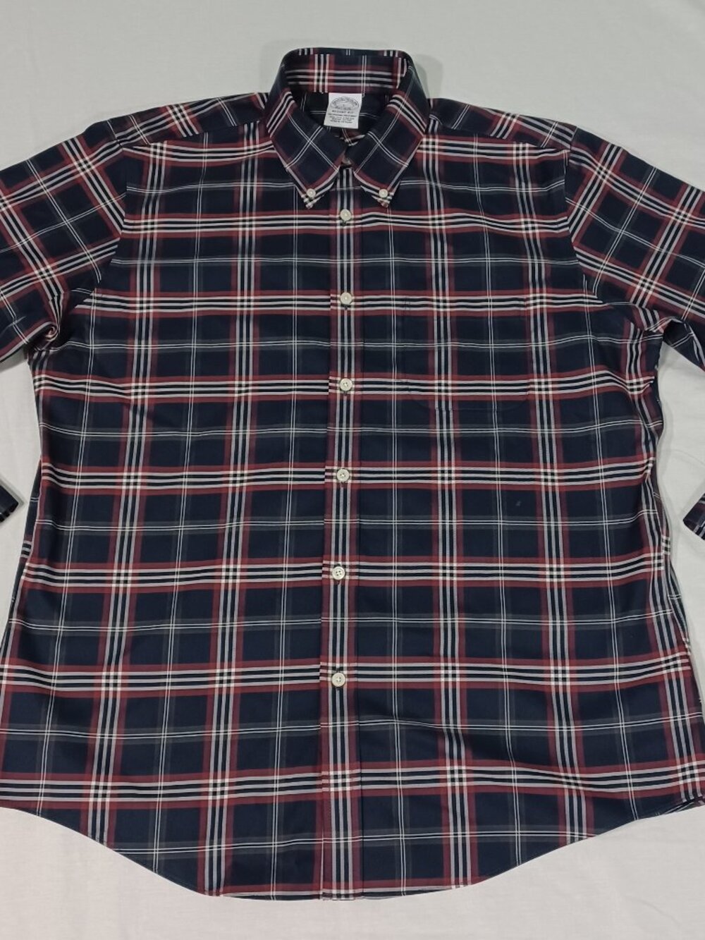 Brooks Brothers Regent Fit Shirt Mens Large Plaid Non Iron Stretch Supima Cotton